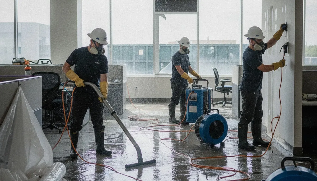 Commercial water damage restoration in Birmingham, AL for storm runoff and flooding cleanup
