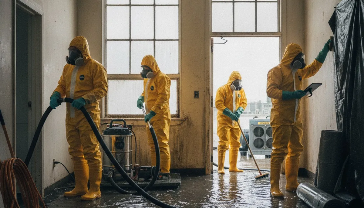 Birmingham, AL sewage cleanup crew restoring a flooded home after a sewage backup
