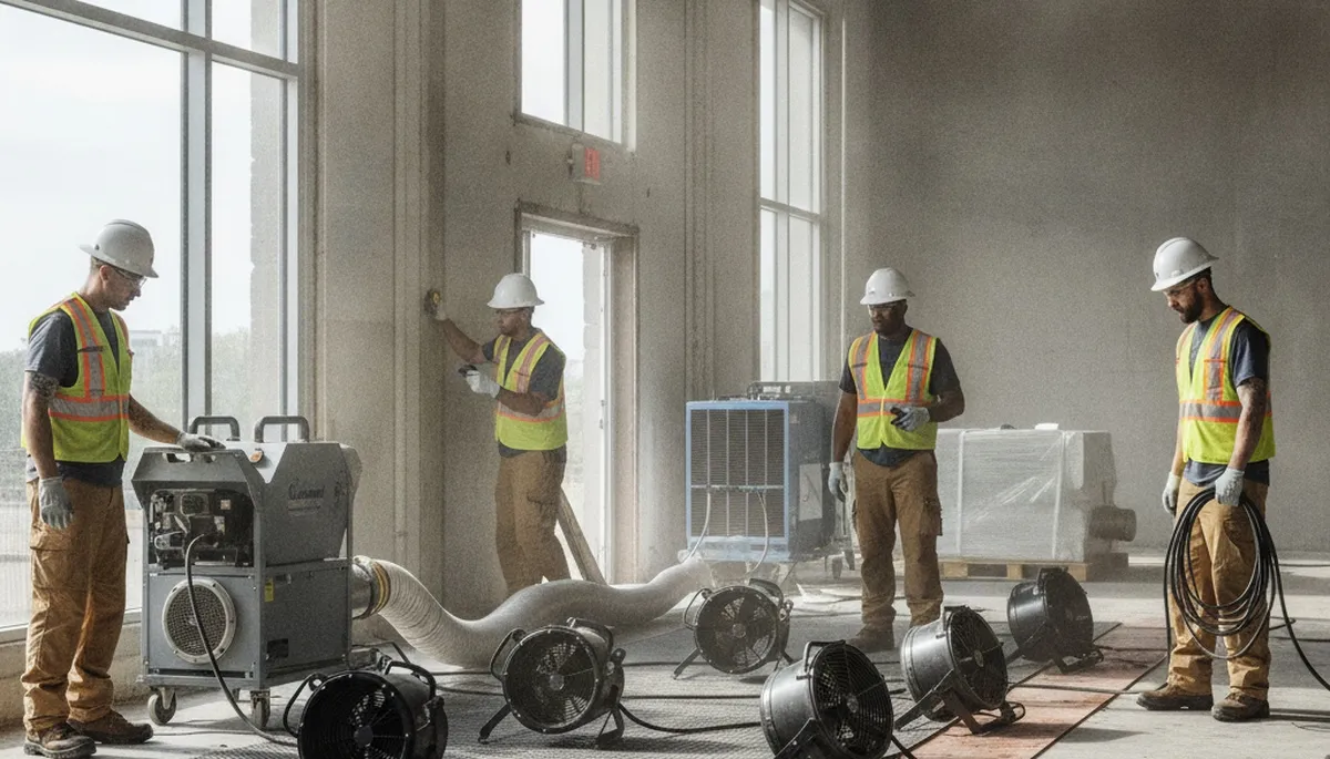 Structural drying equipment in Birmingham, AL home after water damage restoration