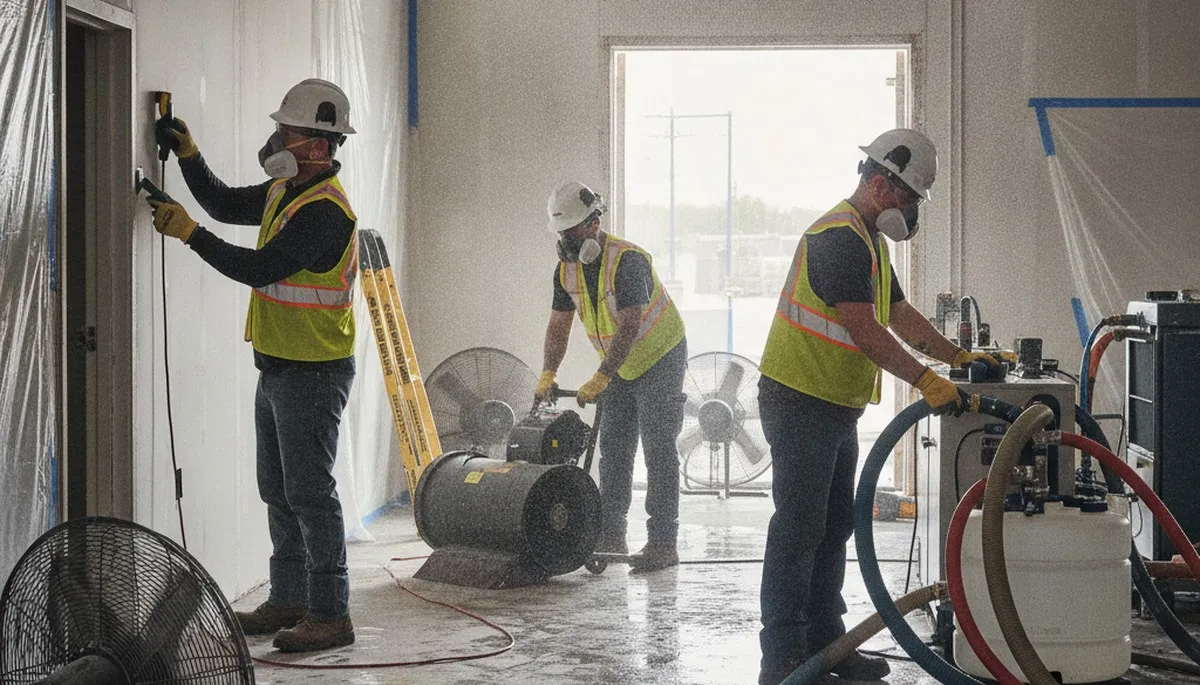 Structural drying service for water damage in Birmingham, AL home walls and floors