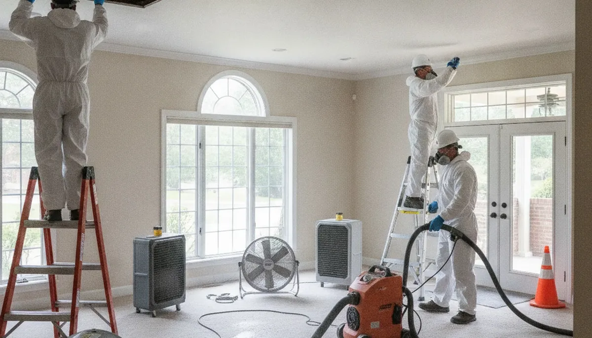 Water damage restoration team in Birmingham, AL providing emergency cleanup and repair services