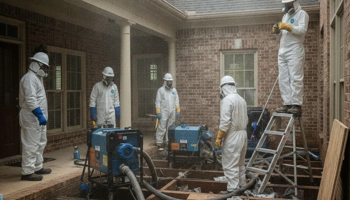 Water damage restoration team in Birmingham, AL handling cleanup and repair services