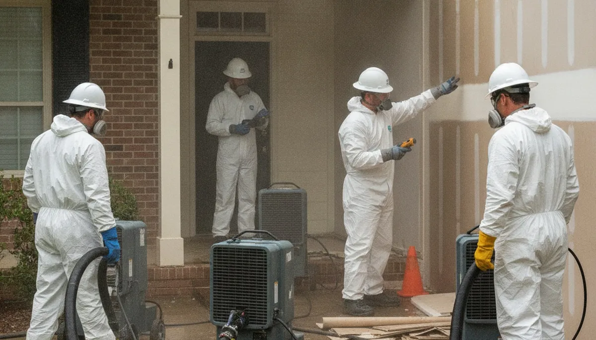 Water damage restoration team in Birmingham, AL providing emergency cleanup and drying services