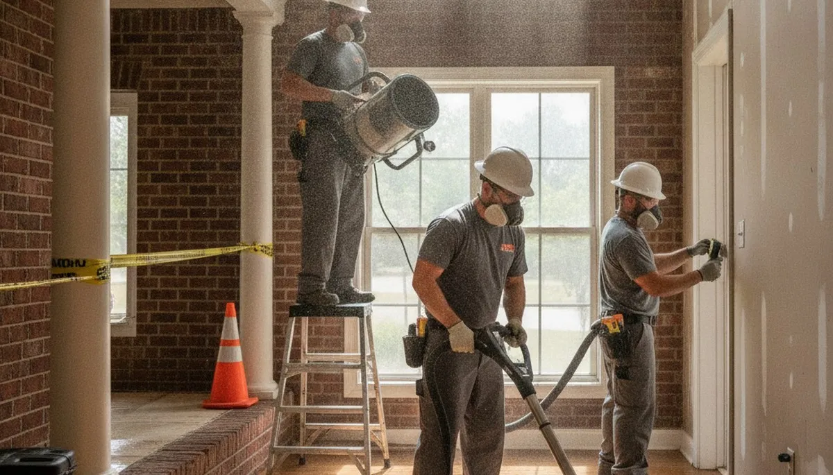 Water damage restoration team serving Birmingham, AL with professional cleanup and drying equipment