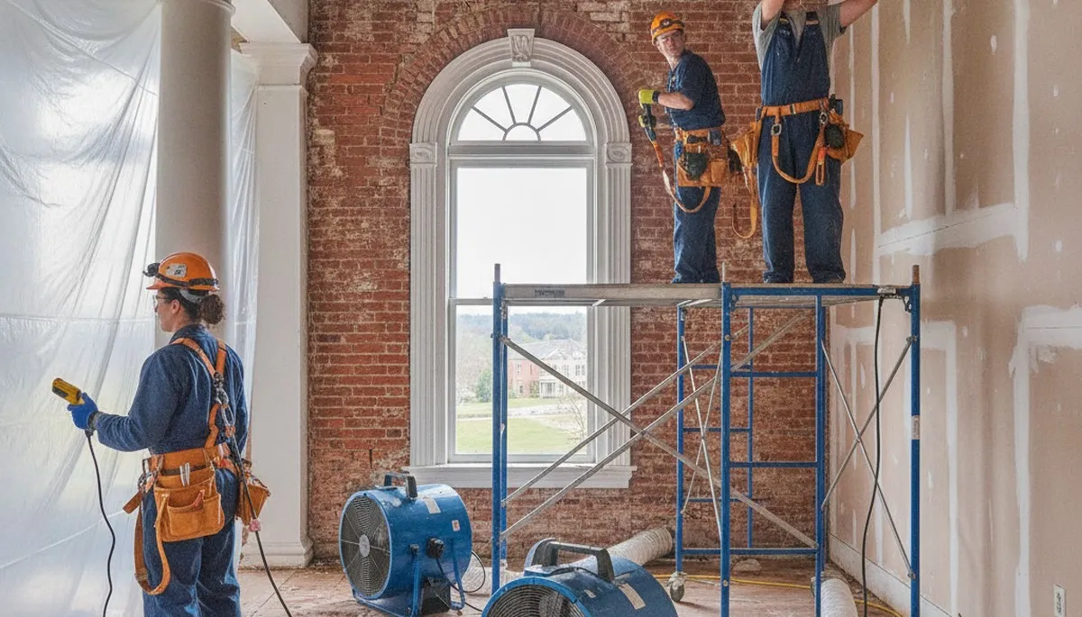 Water damage restoration team in Birmingham, AL responding to a home emergency