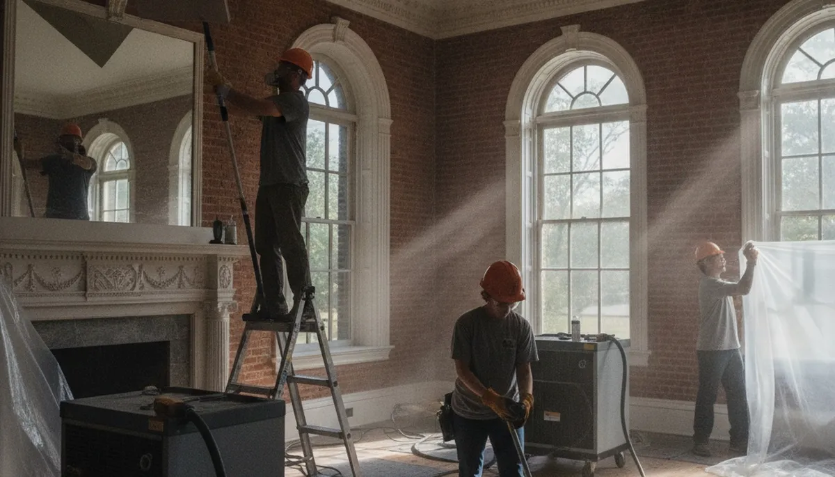 Water damage restoration team in Birmingham, AL providing emergency cleanup and repair services