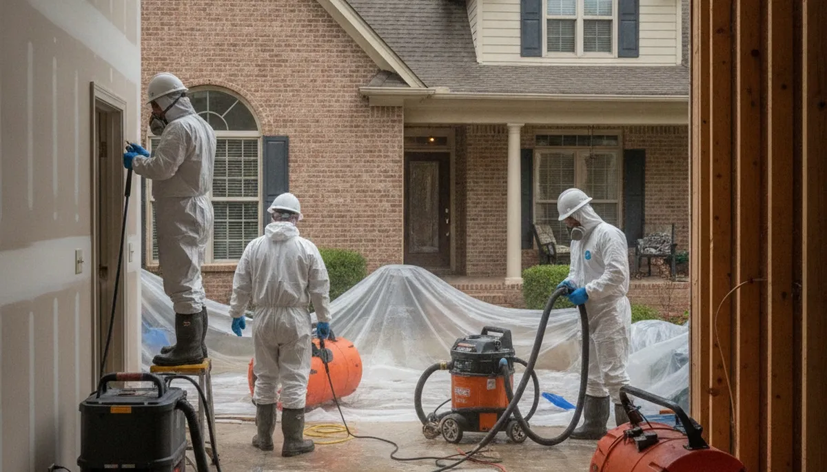 Water damage restoration crew serving Birmingham, AL for emergency cleanup and repairs