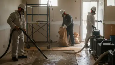 Birmingham, AL water damage restoration team drying a flooded home after heavy rain