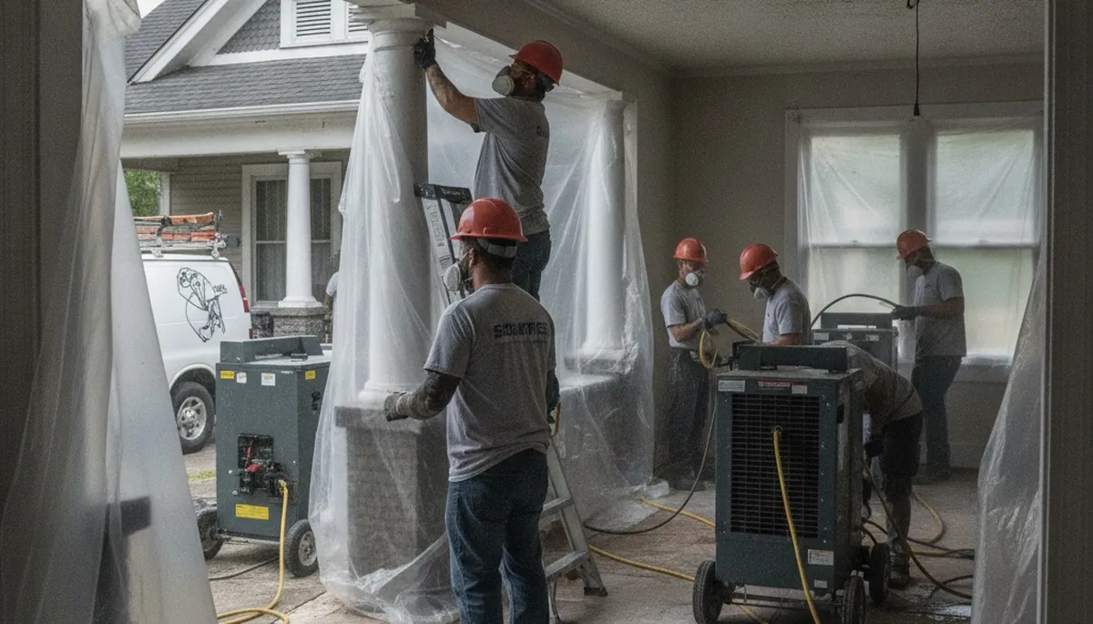 Water damage restoration team in Birmingham, AL providing fast home and business cleanup
