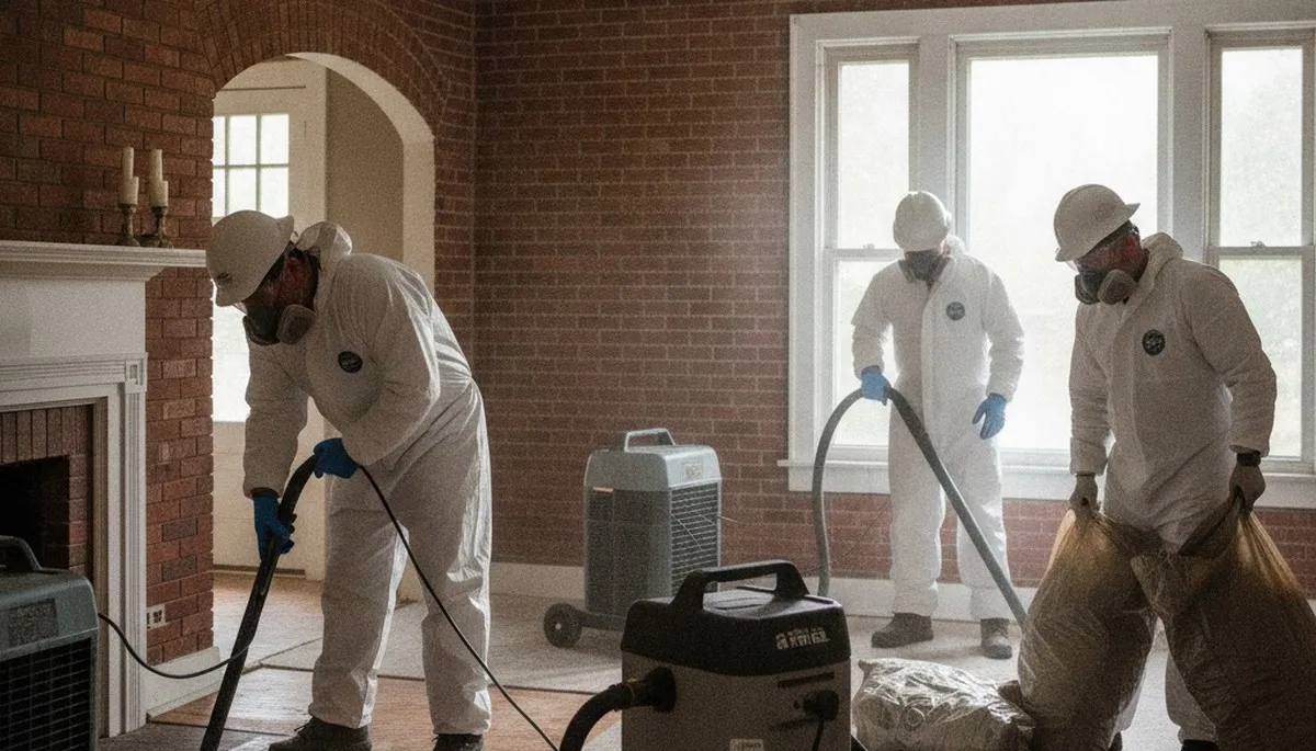 Water damage restoration team serving Birmingham, AL on a water-damaged property